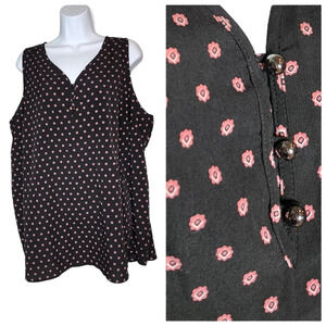 Lane Bryant ditsy floral sleeveless blouse